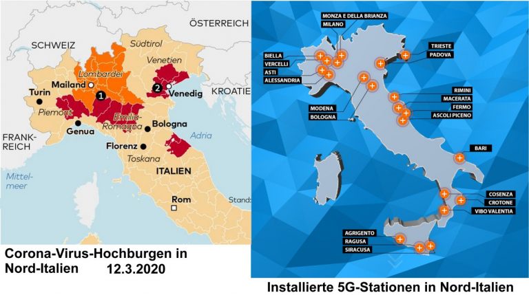 Landkarte Coronavirus 5G Mobilfunk Bunkahle